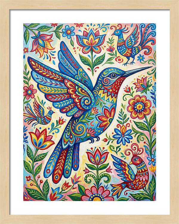 Hummingbird Folk Art