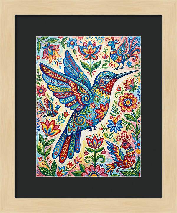 Hummingbird Folk Art