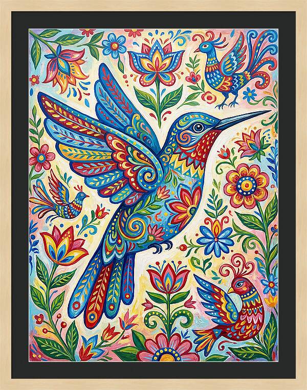 Hummingbird Folk Art