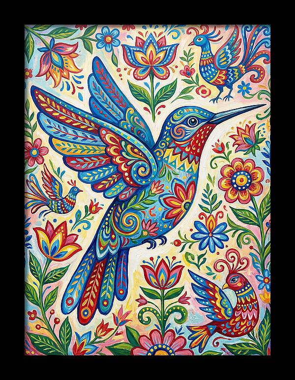Hummingbird Folk Art