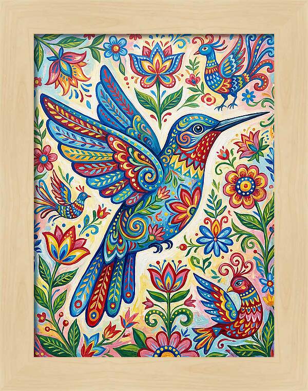 Hummingbird Folk Art