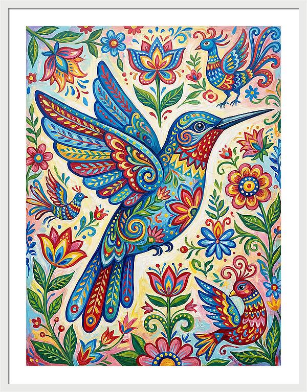 Hummingbird Folk Art
