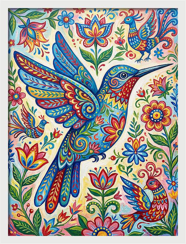 Hummingbird Folk Art