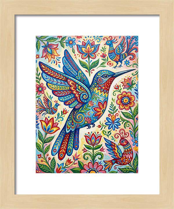 Hummingbird Folk Art