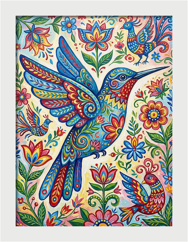 Hummingbird Folk Art