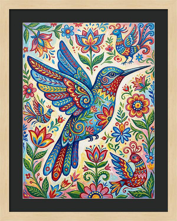 Hummingbird Folk Art