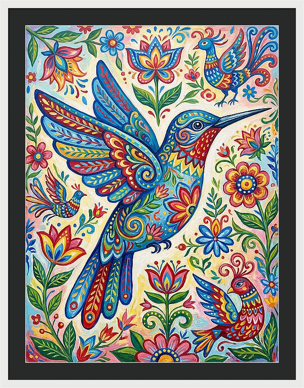 Hummingbird Folk Art