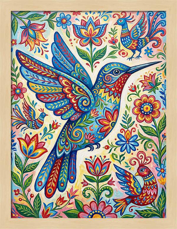 Hummingbird Folk Art
