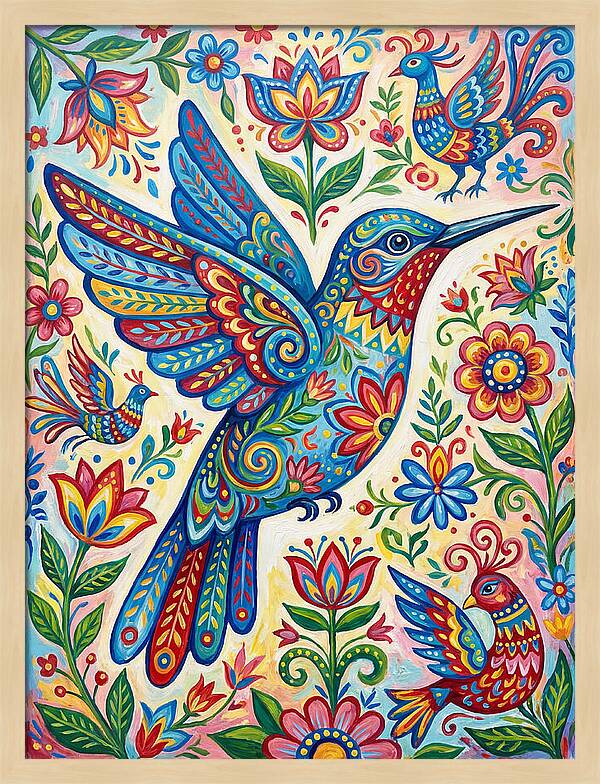 Hummingbird Folk Art