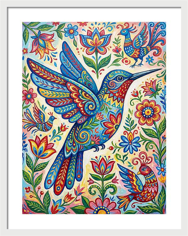 Hummingbird Folk Art