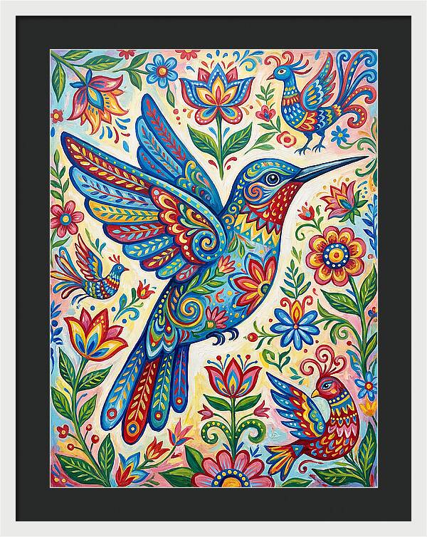 Hummingbird Folk Art