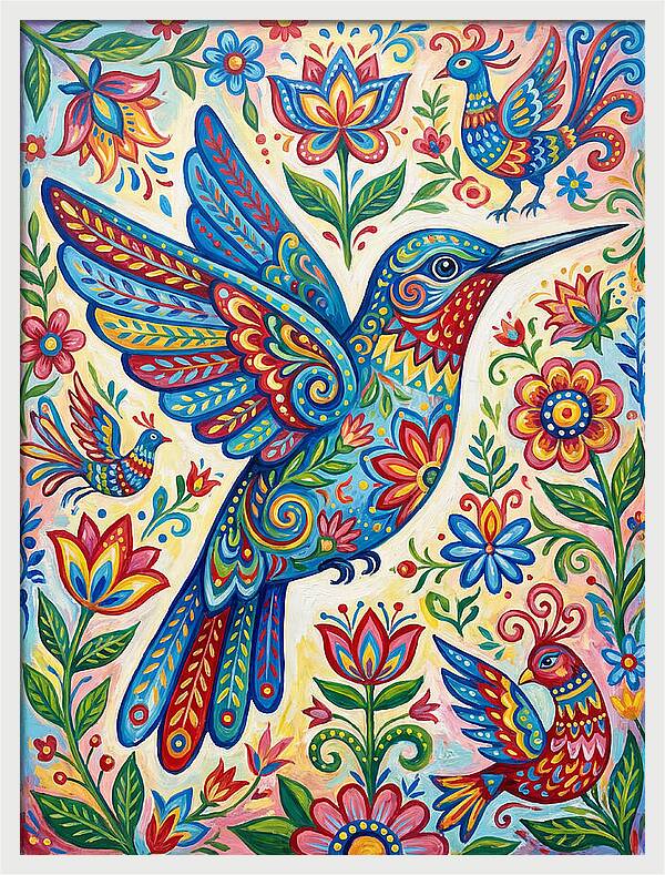 Hummingbird Folk Art