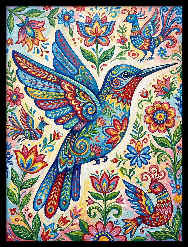 Hummingbird Folk Art