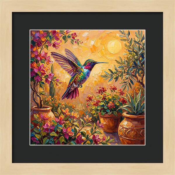 Hummingbird In A Mediterranean Garden