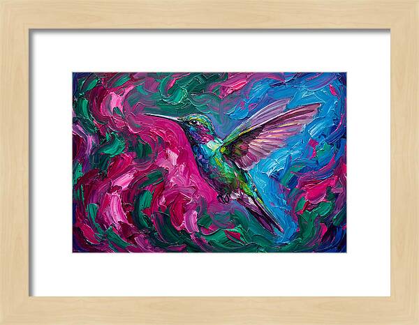 Hummingbird In Vibrant Swirls