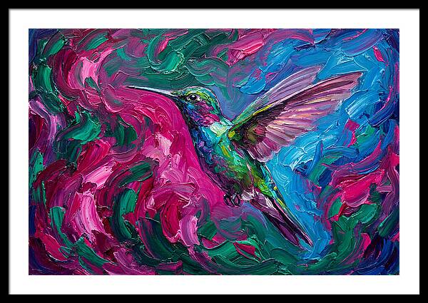Hummingbird In Vibrant Swirls