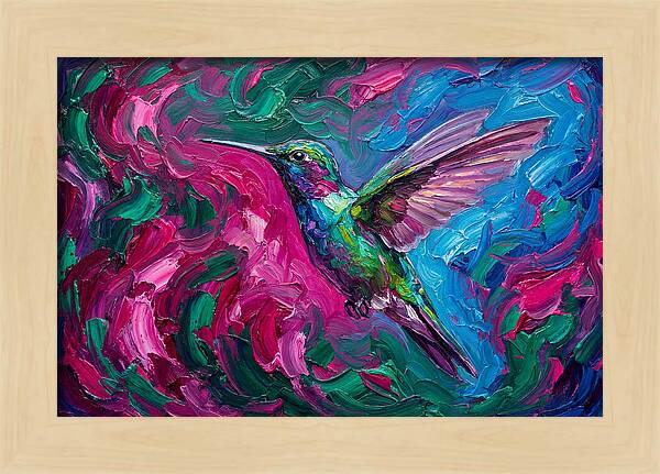 Hummingbird In Vibrant Swirls