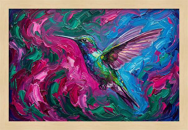 Hummingbird In Vibrant Swirls