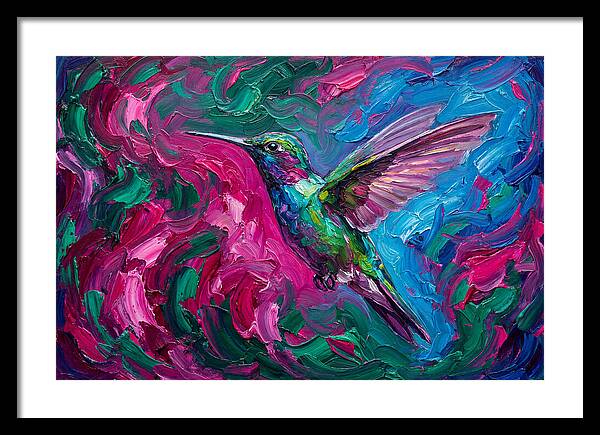 Hummingbird In Vibrant Swirls