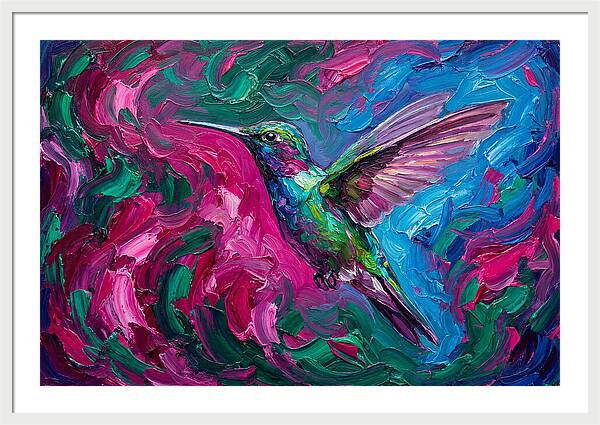 Hummingbird In Vibrant Swirls