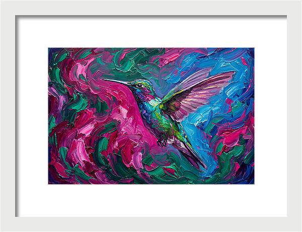Hummingbird In Vibrant Swirls