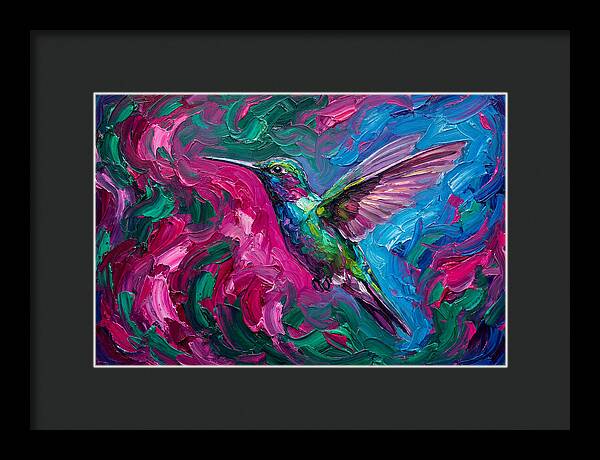 Hummingbird In Vibrant Swirls