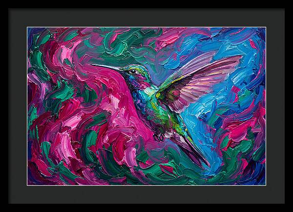 Hummingbird In Vibrant Swirls