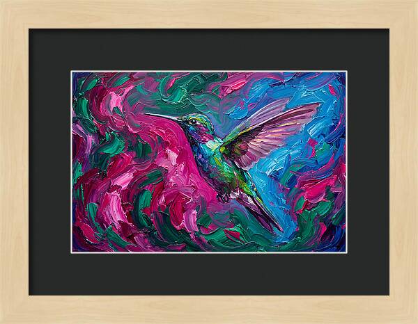 Hummingbird In Vibrant Swirls
