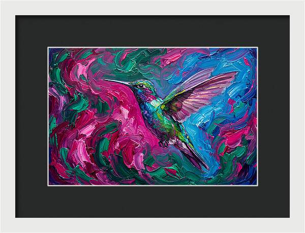Hummingbird In Vibrant Swirls