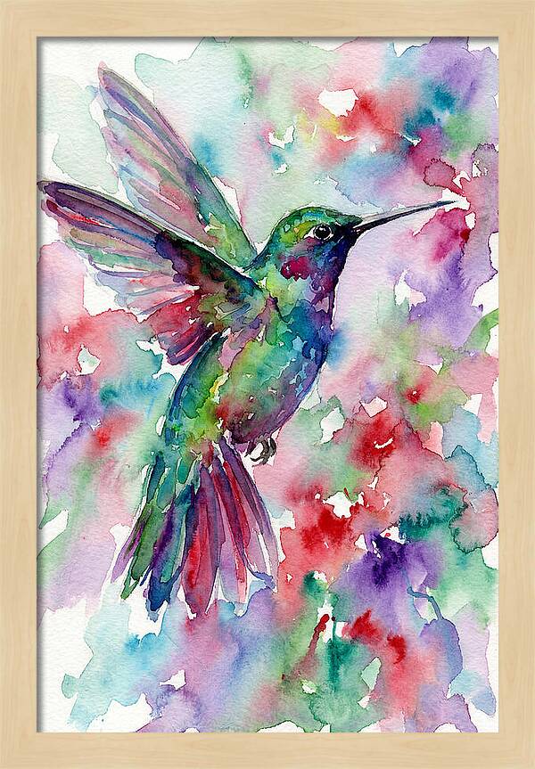 Hummingbird In Vibrant Watercolors