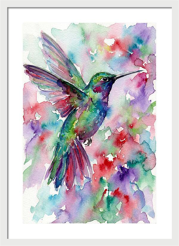 Hummingbird In Vibrant Watercolors