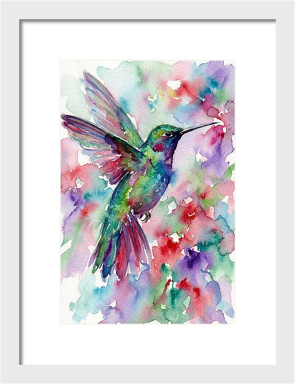 Hummingbird In Vibrant Watercolors