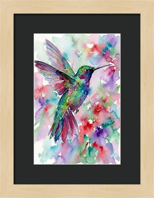 Hummingbird In Vibrant Watercolors
