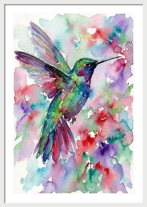Hummingbird In Vibrant Watercolors
