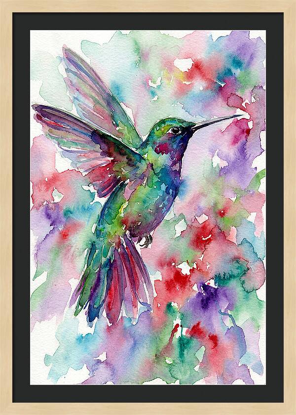 Hummingbird In Vibrant Watercolors