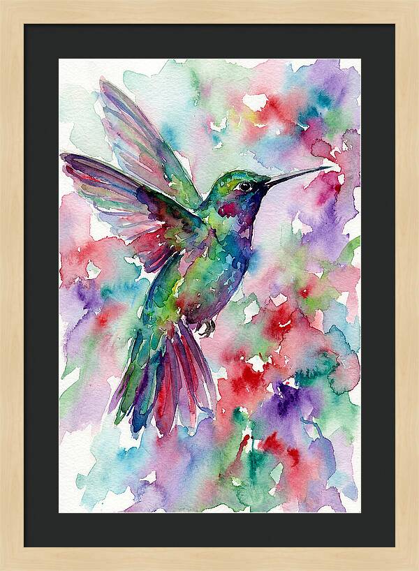 Hummingbird In Vibrant Watercolors