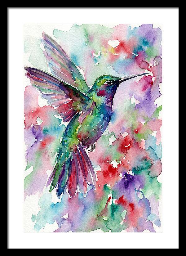 Hummingbird In Vibrant Watercolors