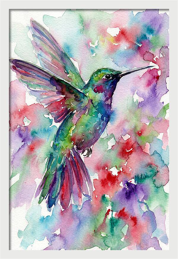 Hummingbird In Vibrant Watercolors