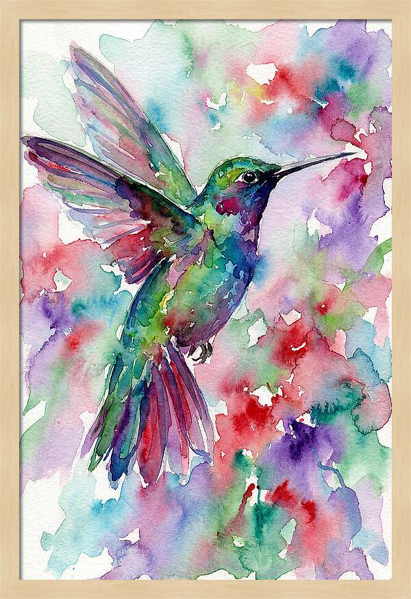 Hummingbird In Vibrant Watercolors