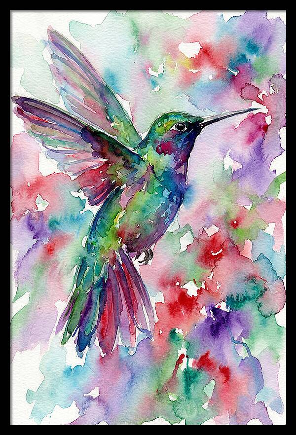 Hummingbird In Vibrant Watercolors
