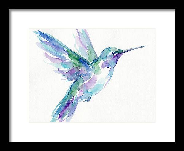 Hummingbird In Watercolor Flight