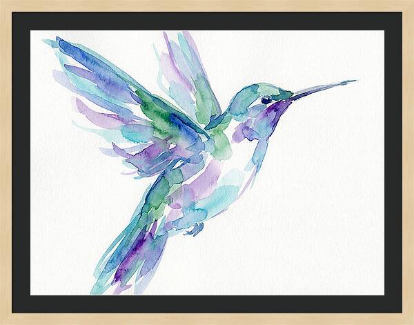 Hummingbird In Watercolor Flight