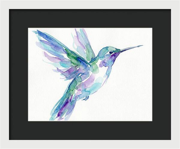 Hummingbird In Watercolor Flight