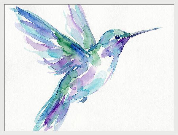 Hummingbird In Watercolor Flight
