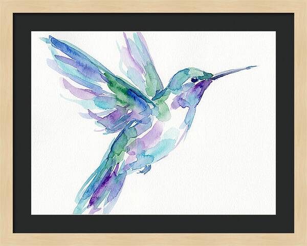 Hummingbird In Watercolor Flight