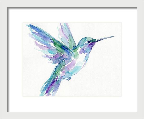 Hummingbird In Watercolor Flight