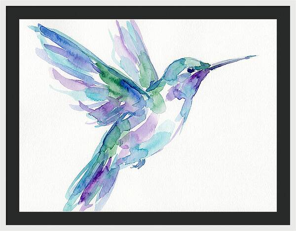 Hummingbird In Watercolor Flight
