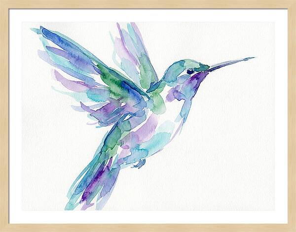 Hummingbird In Watercolor Flight
