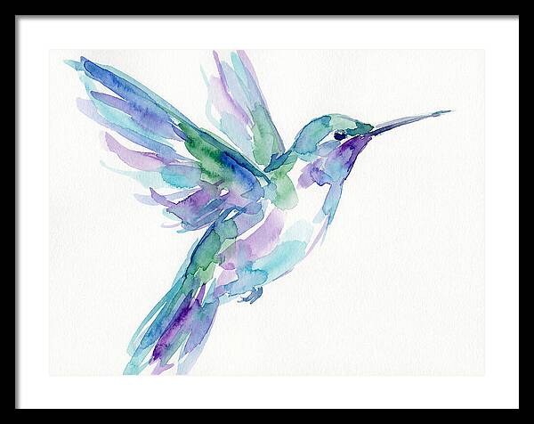 Hummingbird In Watercolor Flight