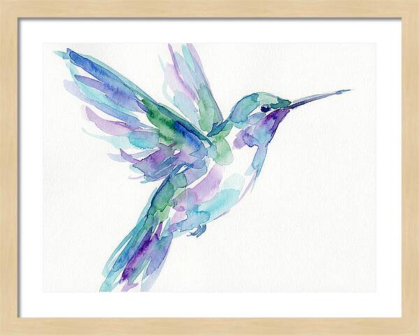 Hummingbird In Watercolor Flight